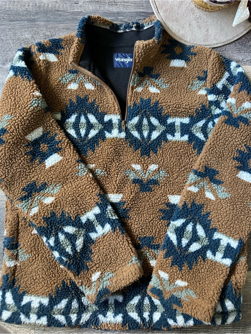 Wrangler Southwest Sherpa Quarter Zip Pullover | XXL/M | Aztec Fleece - Picture 5 of 7